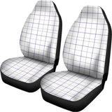 White Grey And Purple Tattersall Print Universal Fit Car Seat Covers 102422