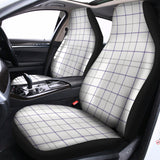 White Grey And Purple Tattersall Print Universal Fit Car Seat Covers 102422