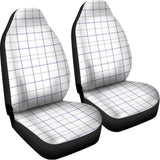 White Grey And Purple Tattersall Print Universal Fit Car Seat Covers 102422