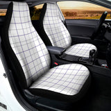 White Grey And Purple Tattersall Print Universal Fit Car Seat Covers 102422