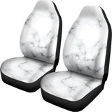 White Grey Smoke Marble Print Universal Fit Car Seat Covers 102422