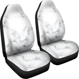 White Grey Smoke Marble Print Universal Fit Car Seat Covers 102422