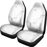 White Grunge Marble Print Universal Fit Car Seat Covers 102422