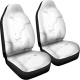 White Grunge Marble Print Universal Fit Car Seat Covers 102422