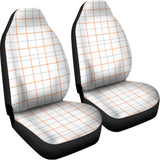 White Halloween Tattersall Pattern Print Universal Fit Car Seat Covers 102422