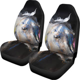 White Horse Portrait Print Universal Fit Car Seat Covers 102422