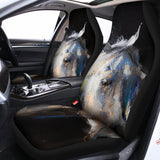 White Horse Portrait Print Universal Fit Car Seat Covers 102422