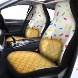 White Ice Cream Melted Print Universal Fit Car Seat Covers 102422
