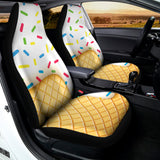 White Ice Cream Melted Print Universal Fit Car Seat Covers 102422