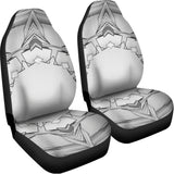 White Kaleidoscope Print Universal Fit Car Seat Covers 102422