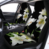 White Lily Print Universal Fit Car Seat Covers 102422