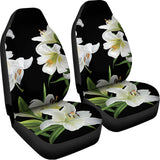 White Lily Print Universal Fit Car Seat Covers 102422