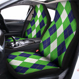 White Navy And Green Argyle Print Universal Fit Car Seat Covers 102422