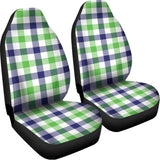 White Navy And Green Plaid Print Universal Fit Car Seat Covers 102422