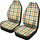 White Orange And Green Plaid Print Universal Fit Car Seat Covers 102422