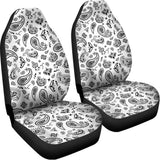 White Paisley Bandana Pattern Print Universal Fit Car Seat Covers 102422