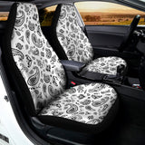 White Paisley Bandana Pattern Print Universal Fit Car Seat Covers 102422