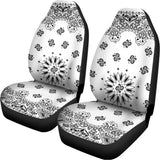 White Paisley Bandana Print Universal Fit Car Seat Covers 102422