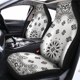 White Paisley Bandana Print Universal Fit Car Seat Covers 102422
