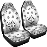White Paisley Bandana Print Universal Fit Car Seat Covers 102422