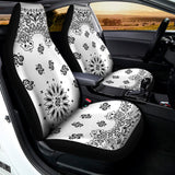 White Paisley Bandana Print Universal Fit Car Seat Covers 102422