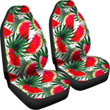 White Palm Leaf Watermelon Pattern Print Universal Fit Car Seat Covers 102422