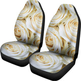 White Rose Print Universal Fit Car Seat Covers 102422