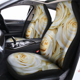 White Rose Print Universal Fit Car Seat Covers 102422