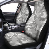 White Snow Camouflage Print Universal Fit Car Seat Covers 102422