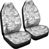 White Snow Camouflage Print Universal Fit Car Seat Covers 102422