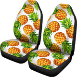 White Summer Pineapple Pattern Print Universal Fit Car Seat Covers 102422
