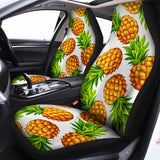 White Summer Pineapple Pattern Print Universal Fit Car Seat Covers 102422
