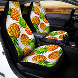 White Summer Pineapple Pattern Print Universal Fit Car Seat Covers 102422