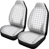 White Tattersall Pattern Print Universal Fit Car Seat Covers 102422