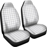 White Tattersall Pattern Print Universal Fit Car Seat Covers 102422