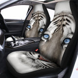 White Tiger Portrait Print Universal Fit Car Seat Covers 102422