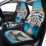 White Tiger With Sunglasses Print Universal Fit Car Seat Covers 102422