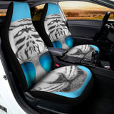 White Tiger With Sunglasses Print Universal Fit Car Seat Covers 102422