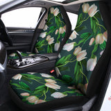 White Tulip Pattern Print Universal Fit Car Seat Covers 102422