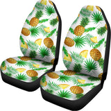 White Watercolor Pineapple Pattern Print Universal Fit Car Seat Covers 102422