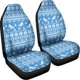 Winter Ski Knitting Pattern Print Universal Fit Car Seat Covers 102422
