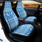 Winter Ski Knitting Pattern Print Universal Fit Car Seat Covers 102422