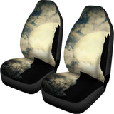 Wolf Howling At The Full Moon Print Universal Fit Car Seat Covers 102422