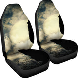 Wolf Howling At The Full Moon Print Universal Fit Car Seat Covers 102422