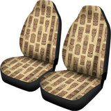 Wooden Tiki Pattern Print Universal Fit Car Seat Covers 102422