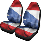 Wrinkled Puerto Rican Flag Print Universal Fit Car Seat Covers 102422