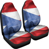 Wrinkled Puerto Rican Flag Print Universal Fit Car Seat Covers 102422