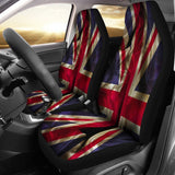 Wrinkled Union Jack British Flag Print Universal Fit Car Seat Covers 102422