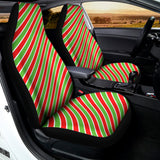 Xmas Candy Cane Stripes Print Universal Fit Car Seat Covers 102422