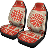 Xmas Deer Knitted Print Universal Fit Car Seat Covers 102422